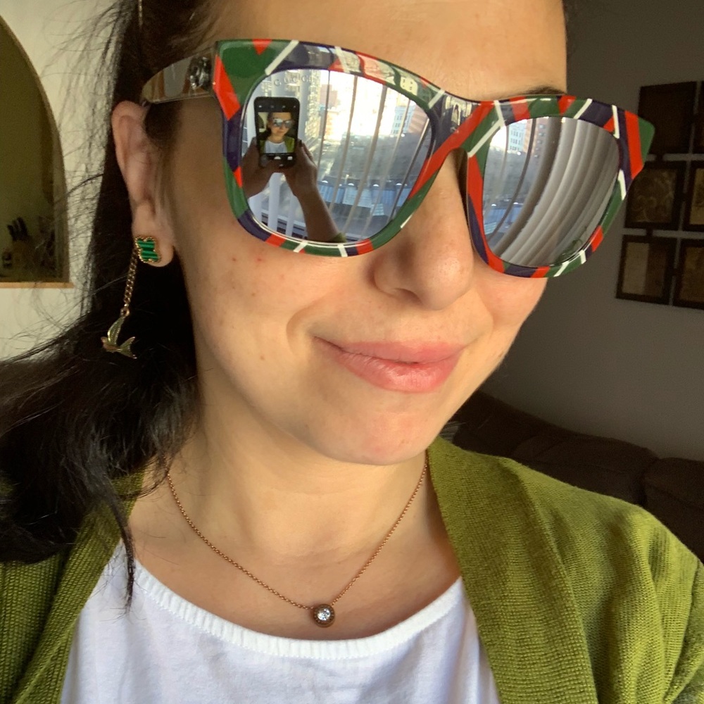 ⛔️SOLD⛔️Authentic GUCCI 55 Plaid Acetate Square sg - Picture 3 of 8